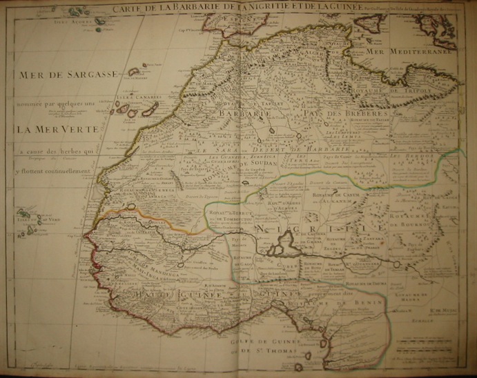 De l'Isle Guillaume (1675-1726) Carte de la Barbarie, de la Nigritie et de la Guinée... 1707 Parigi